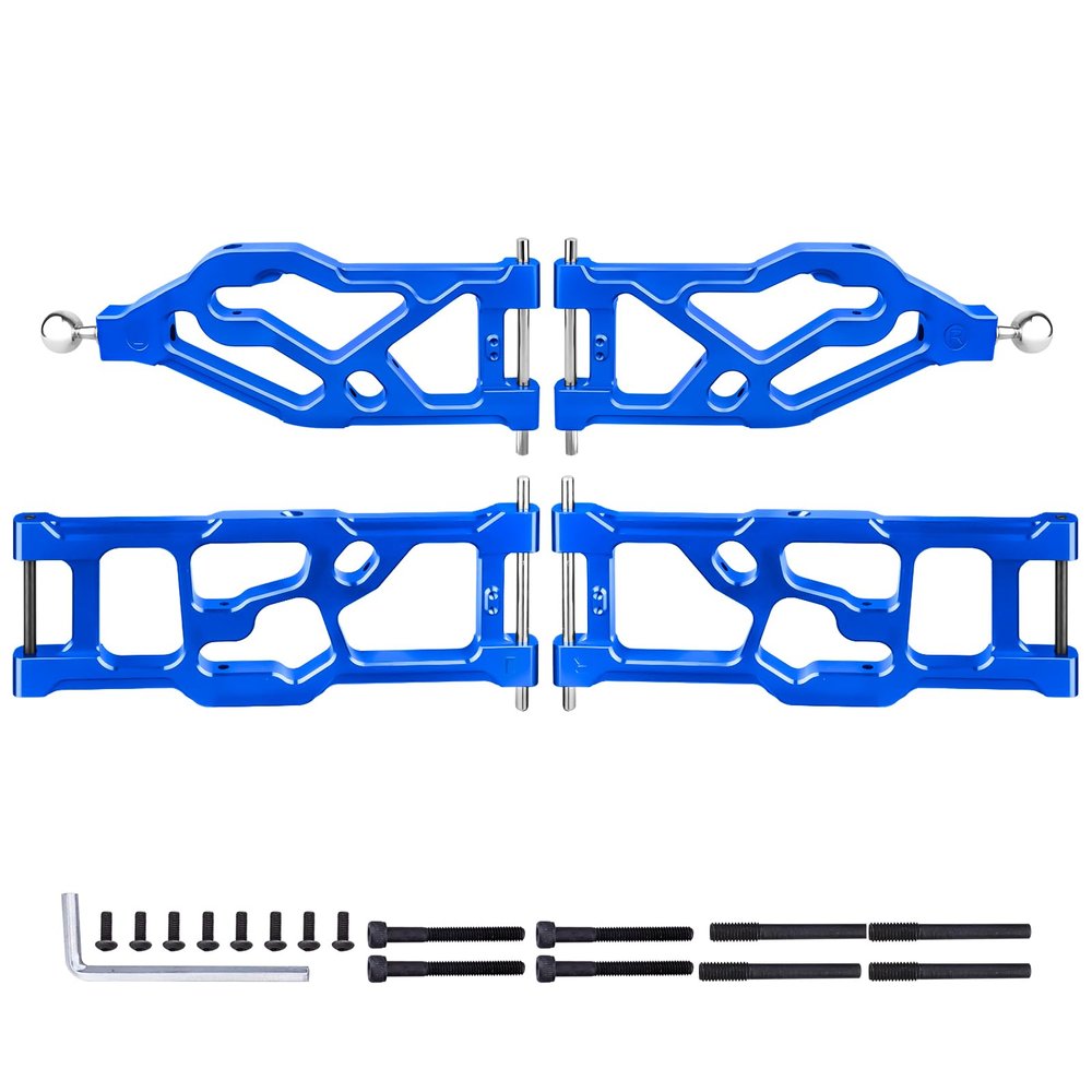 GoHobby Aluminum Suspension Arms Set Front Lower & Rear Lower for Arrma Kraton 8S Upgrades, fit Outcast 8S BLX, Replaces ARA330589 ARA330590 (Blue)