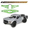 FriHobby Aluminum Front Suspension Arms Set Upper and Lower for Losi Baja Rey Upgrades, Replaces LOS234004 (Green) view 2
