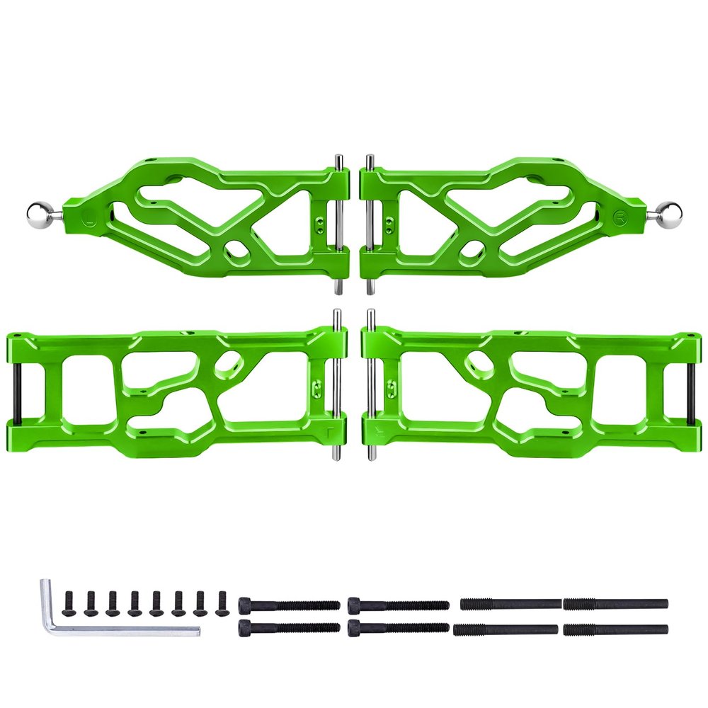 GoHobby Aluminum Suspension Arms Set Front Lower & Rear Lower for Arrma Kraton 8S Upgrades, fit Outcast 8S BLX, Replaces ARA330589 ARA330590 (Green)