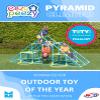 Eezy Peezy Mega Pyramid Monkey Bars Climbing Tower Active Outdoor Fun for Kids Ages 3 to 8 Years Old, Blue/Green view 2
