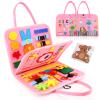 Guolely Busy Board Montessori Toy for 3-6 Year Old Toddlers - Educational Activity Developing Sensory Board for Basic Dress Fine Motor Skills - Travel Toys for Plane Car, Gift for Boys Girls view 1
