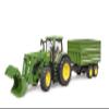 Bruder 09828 John Deere 7R 350 with frontloader and Trailer view 3