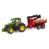 Bruder 09829 John Deere 7R 350 with Forestry Trailer and 4 Trunks view 1
