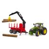 Bruder 09829 John Deere 7R 350 with Forestry Trailer and 4 Trunks view 3