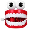 Chattering Teeth Wind up Toy: Walking Teeth Toy with LED Eyes Funny Fake Teeth Clockwork Toy Dentures Joke Toys Party Favors view 1