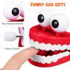 Chattering Teeth Wind up Toy: Walking Teeth Toy with LED Eyes Funny Fake Teeth Clockwork Toy Dentures Joke Toys Party Favors view 3