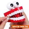 Chattering Teeth Wind up Toy: Walking Teeth Toy with LED Eyes Funny Fake Teeth Clockwork Toy Dentures Joke Toys Party Favors view 4