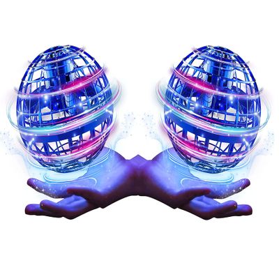Am Bulan [2 Pack] Upgraded 2022 Flying Orb Boomerang Ball Spinner - 2 Pieces 360 LED Hover Sphere