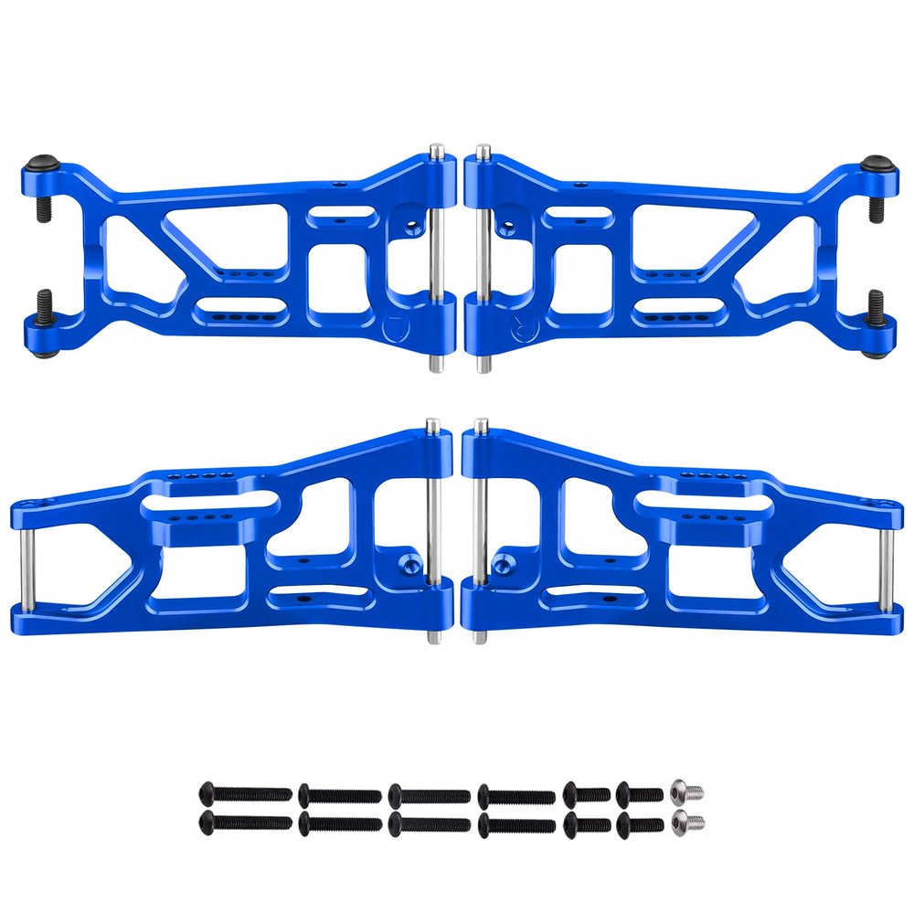 FriHobby Aluminum Suspension A-Arms Set Front Arms & Rear Arms for 1/10 Losi Tenacity TT Pro 4WD SCT/DB Pro Upgrades, Replace LOS234016 LOS234017 (Blue)