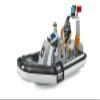 Bruder 62733 bworld Police Boat with Rotating Beacon Light, 2 Figures and Accessories view 1