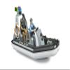Bruder 62733 bworld Police Boat with Rotating Beacon Light, 2 Figures and Accessories view 2