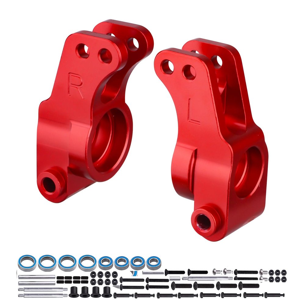 FriHobby Aluminum Rear Hub Set for 1/10 Losi Tenacity All Replaces LOS234020: for Tenacity TT Pro 4WD SCT/DB Pro Lasernut U4 Upgrades (Red)