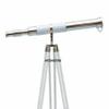 Chrome Nautical Floor Standing Brass 39 inch Telescope with Wooden Tripod Stand view 3