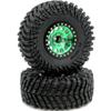 HOBBYSOUL 4pcs RC 2.2 Tires Tyres Height 127mm / 5.0'' & Negative Offset Aluminium 2.2 Beadlock Wheels Rims Green & Black Color for RC Mud Crawler All Terrain TRX4 Capra Wraith Gen8,(Assembled) view 3