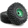 HOBBYSOUL 4pcs RC 2.2 Tires Tyres Height 127mm / 5.0'' & Negative Offset Aluminium 2.2 Beadlock Wheels Rims Green & Black Color for RC Mud Crawler All Terrain TRX4 Capra Wraith Gen8,(Assembled) view 4