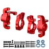 FriHobby Aluminum Front Spindle and Carrier Set for 1/10 Losi Tenacity All: Steering Knuckles & C-Hubs for Tenacity TT Pro 4WD SCT/DB Pro Lasernut U4 Upgrades, Replaces LOS234018 (Red) view 1
