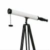 Antique Nautical Floor Standing Brass 39 inch Telescope with Wooden Tripod Stand view 1