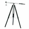 Antique Nautical Floor Standing Brass 39 inch Telescope with Wooden Tripod Stand view 2