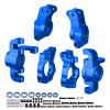 FriHobby Aluminum Front Spindle and Carrier Set Steering Blocks Knuckles & Rear Hub Set Stub Axle Carriers for 1/10 Losi Tenacity TT Pro 4WD SCT DB Pro Lasernut U4, Replaces LOS234018 LOS234020 (Blue) view 1