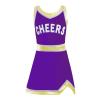 CHICTRY Kids Girls Metallic Splice Cheer Leader Uniform Sleeveless A Line Tutu Dance Dress for Cosplay Purple 12 Years view 1