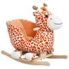 Qaba Kids Plush Ride-On Rocking Horse Toy Giraffe Style with Song for 18-36 Months, Brown view 1