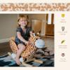 Qaba Kids Plush Ride-On Rocking Horse Toy Giraffe Style with Song for 18-36 Months, Brown view 3