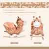Qaba Kids Plush Ride-On Rocking Horse Toy Giraffe Style with Song for 18-36 Months, Brown view 4