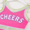 CHICTRY Kids Girls Metallic Splice Cheer Leader Uniform Sleeveless A Line Tutu Dance Dress for Cosplay Rose Red 12 Years view 3