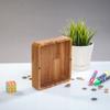 Adult piggy bank square - Wedding money box - Coin saving case for girls and boys - Unique wooden tip jar - Perfect eco friendly kid gift - Strong and natural oak wood 2 SIZES (Standard) view 3