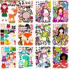 100 Pack DIY Make Your Own Animal Face Stickers - 25 Designs, Funny Mermaid Princess Prince Face Stickers for Kids, Party & Festival Favor, School Reward, Art & Craft view 1