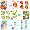 100 Pack DIY Make Your Own Animal Face Stickers - 25 Designs, Funny Mermaid Princess Prince Face Stickers for Kids, Party & Festival Favor, School Reward, Art & Craft view 2