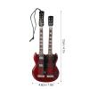 4.7in Mini Guitar Model, Double Neck Bass Wooden Guitar Pendant, Mini Musical Instruments for Display Decoration Ornament view 2