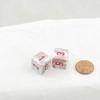 Pop Art Festive Dice with Red Numbers D6 Aprox 16mm (5/8in) Pack of 2 Wondertrail view 1