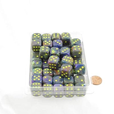 Rio Festive Dice with Yellow Pips 16mm (5/8in) D6 Pack of 50 Wondertrail