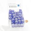 Purple Borealis Dice Luminary with White Pips 16mm (5/8 inch) D6 Set of 50 Wondertrail view 2