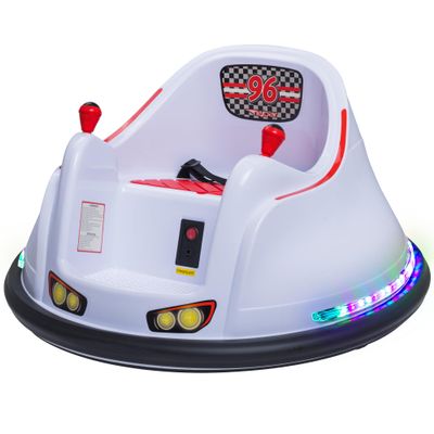 FunPark 6V Electric Bumper Car Ride-On for Toddlers, Ages 1.54 Years, LED Lights, 360 Spin, Supports up to 66 lbs (No Remote)