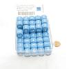 Light Blue Opaque Dice with White Numbers D3 (D6 1-3 Twice) 16mm (5/8in) Pack of 50 Wondertrail view 2
