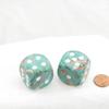 Oxi-Copper Marbleized Dice with White Pips 30mm (1.18in) D6 Pack of 2 Wondertrail view 1