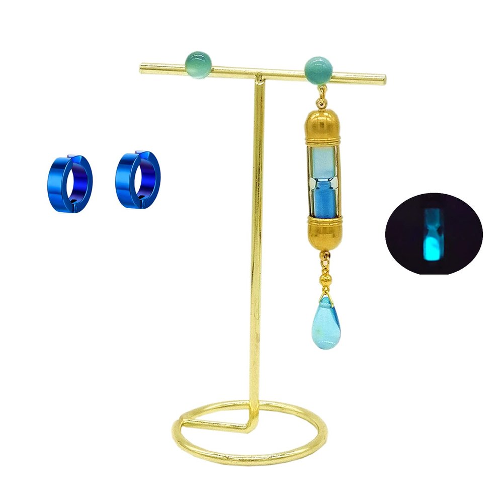MANZ Manga Vanitas Cosplay Earring,Anime The Case Study of Vanitas Cosplay Luminous Hourglass Earring (007-01-Ear Stud)