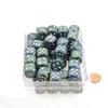 Green Festive Dice with Silver Pips 16mm (5/8in) D6 Pack of 50 Wondertrail view 1
