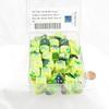 Green and Yellow Gemini Dice with Silver Pips D6 16mm (5/8in) Bulk Pack of 50 Wondertrail view 2
