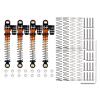 INJORA 43mm Aluminum Threaded Double Barrel Shocks Dampers for Axial SCX24(Gold) view 4