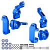 CrazyHobby Aluminum Front Steering Blocks & Caster Blocks and Rear Stub Axle Carriers Upgrade Kit for 1/10 Traxxas Slash 2WD Stampede Rustler VXL, Replacement of 3632 3736 3752 (Blue) view 1