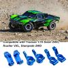 CrazyHobby Aluminum Front Steering Blocks & Caster Blocks and Rear Stub Axle Carriers Upgrade Kit for 1/10 Traxxas Slash 2WD Stampede Rustler VXL, Replacement of 3632 3736 3752 (Blue) view 4