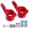CrazyHobby Aluminum Front Steering Blocks & Caster Blocks and Rear Stub Axle Carriers Upgrade Kit for 1/10 Traxxas Slash 2WD Stampede Rustler VXL, Replacement of 3632 3736 3752 (Red) view 3