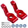 CrazyHobby Aluminum Front Steering Blocks & Caster Blocks and Rear Stub Axle Carriers Upgrade Kit for 1/10 Traxxas Slash 2WD Stampede Rustler VXL, Replacement of 3632 3736 3752 (Red) view 4
