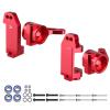 CrazyHobby Aluminum Front Steering Blocks & Caster Blocks Kit with Ball Bearings Upgrades Parts for 1/10 Traxxas Slash 2WD Stampede Rustler VXL, Replace 3632 3736 (Red) view 1