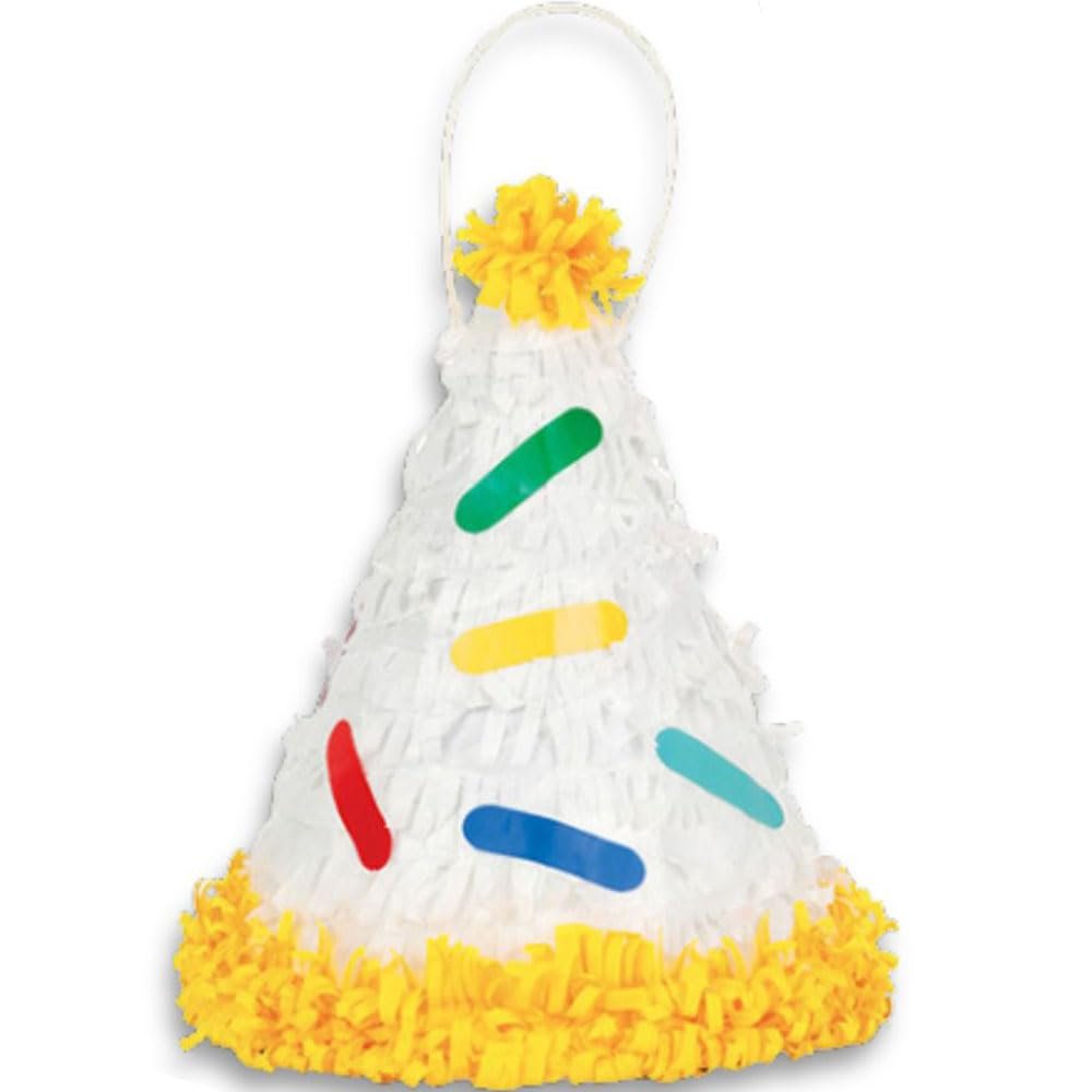 Unique Multicolor Mini Party Hat Pinata Favor Decoration - (5.75" x 6.5") 1 Count | Premium Cardboard Paper, Unique Party Accessory - Perfect For Birthdays & Themed Events