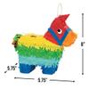 Unique Party 25623 Mini Donkey Pinata Favour Decoration, Multicolour view 2