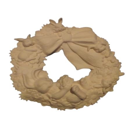 16" Easter Wreath Ceramic Bisque Ready to Paint